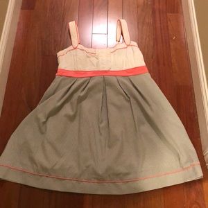 Seersucker dress with peach trim size 16